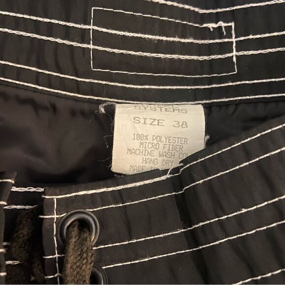 Vintage Zapstix black and white Hawaiian floral board shorts sz 38 - Picture 5 of 5